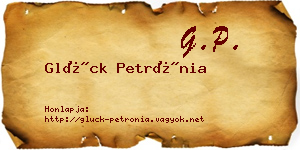 Glück Petrónia névjegykártya